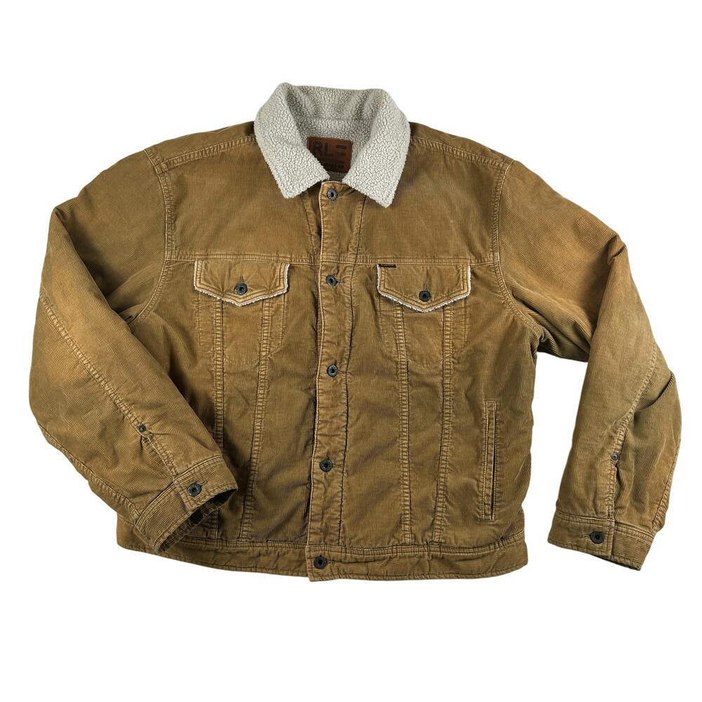 Vintage Polo Jeans Co Jacket Mens XL RL Sherpa Lined Corduroy Trucker 90s Barn